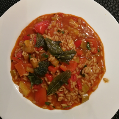 Tomaten-Rotwein-Reis